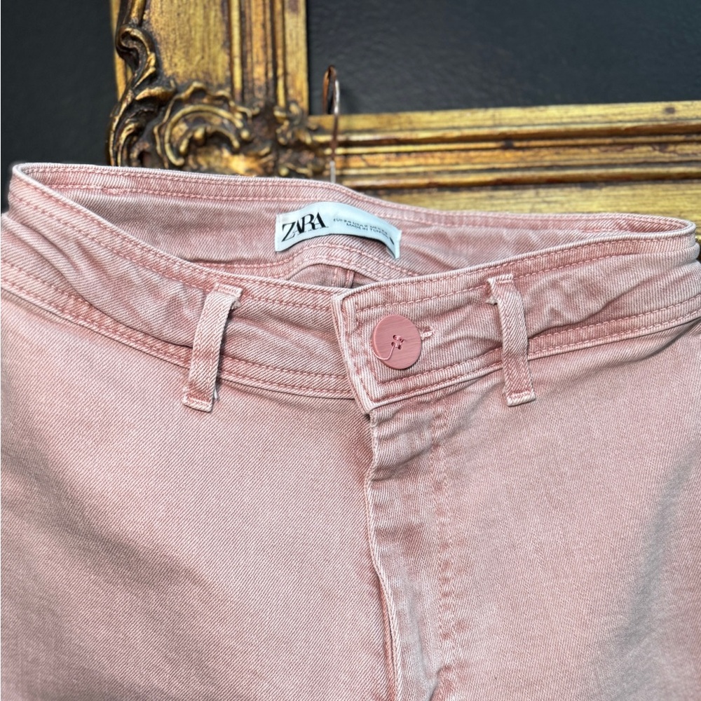 Zara Dusty Pink High Waisted Jeans Size 2 - Picture 14 of 16